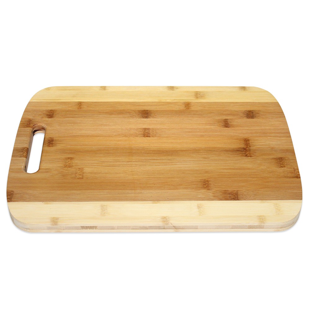 Bamboo Cutting and Kitchen Chopping Board, Large Two Tone Board with Handle, 15.75" by 11.5" and 3/4" thick, Perfect Gift